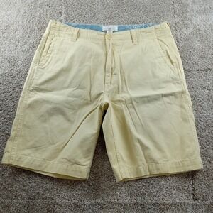 American Eagle Shorts Mens 36 Yellow Cotton Longer Length‎ Chinos Flap Pockets